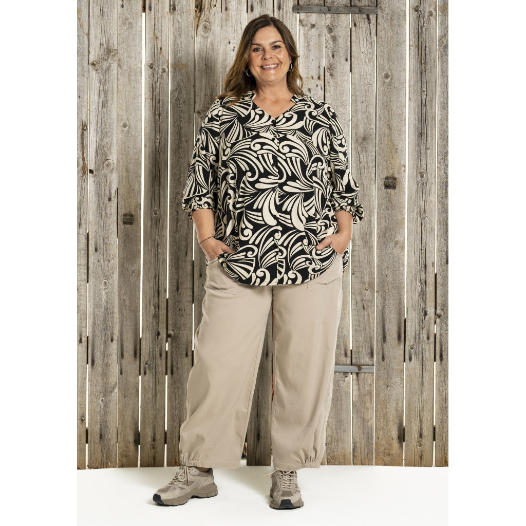 Gozzip Woman GGhita Blouse Blouse Black/Offwhite