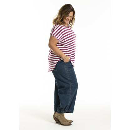 Gozzip Woman GGitte T-shirt striped T-Shirt Lilac Stripe