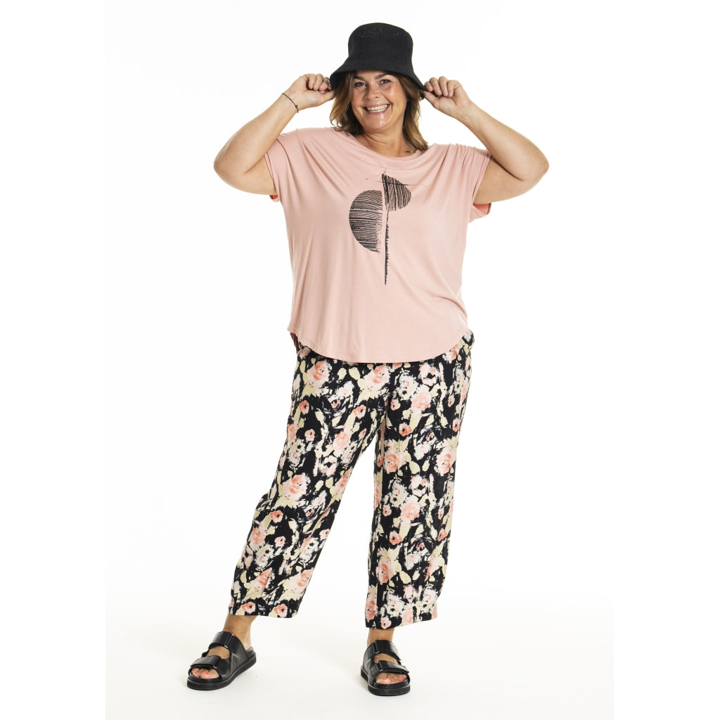 Gozzip Woman GGitte T-shirt with print T-Shirt Peach rose