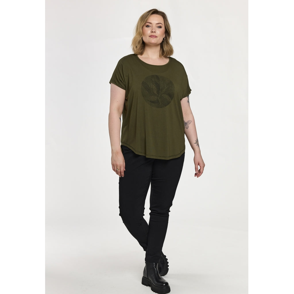 Gozzip Woman GGitte T-shirt with print T-Shirt Olive