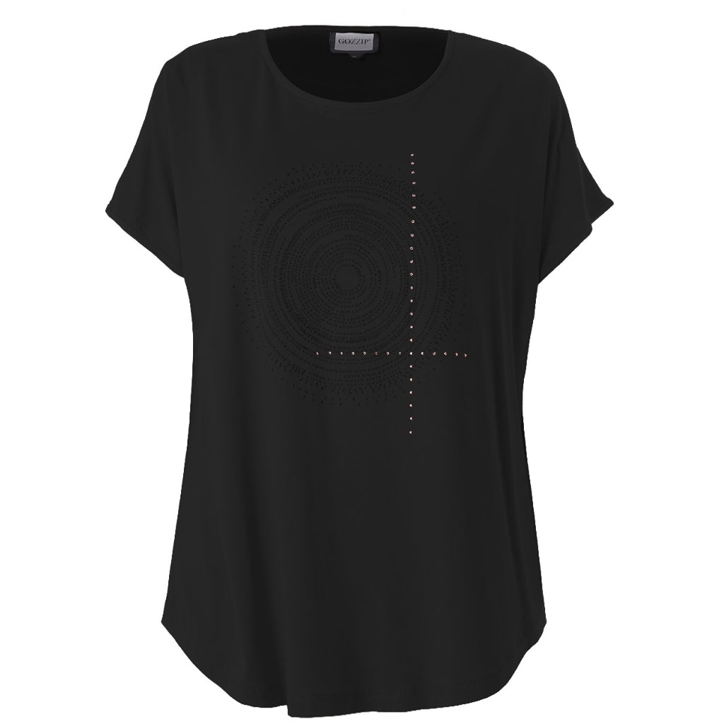 Gozzip Woman GGitte T-shirt with print T-Shirt 2 Black