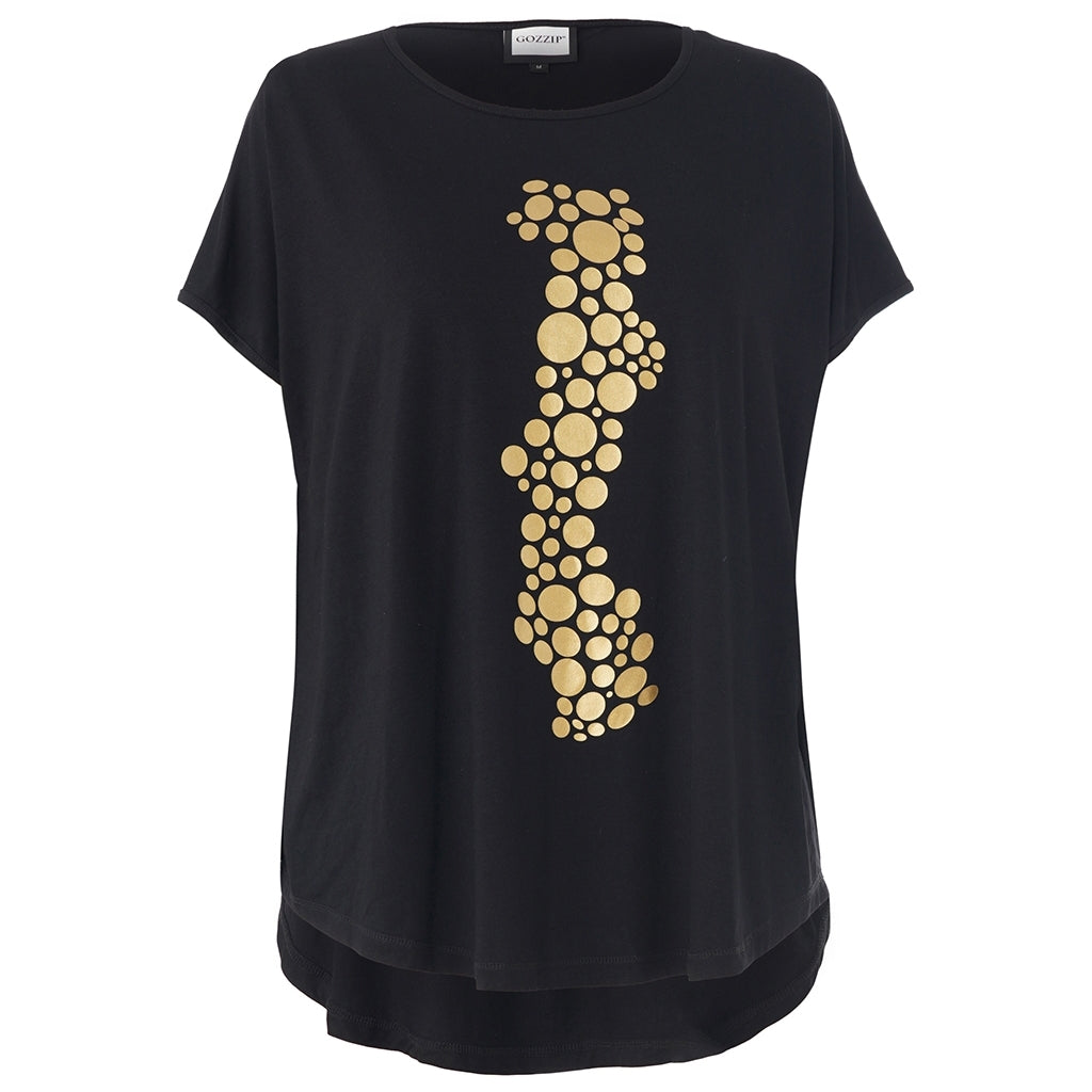 Gozzip Woman GGitte T-shirt with print T-Shirt Black