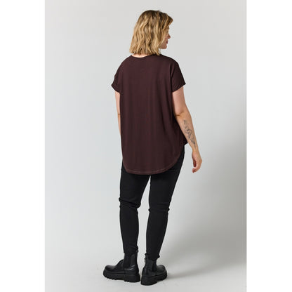 Gozzip Woman GGitte T-shirt with print T-Shirt Brown