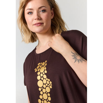 Gozzip Woman GGitte T-shirt with print T-Shirt Brown