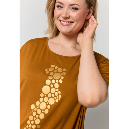 Gozzip Woman GGitte T-shirt with print T-Shirt Mustard