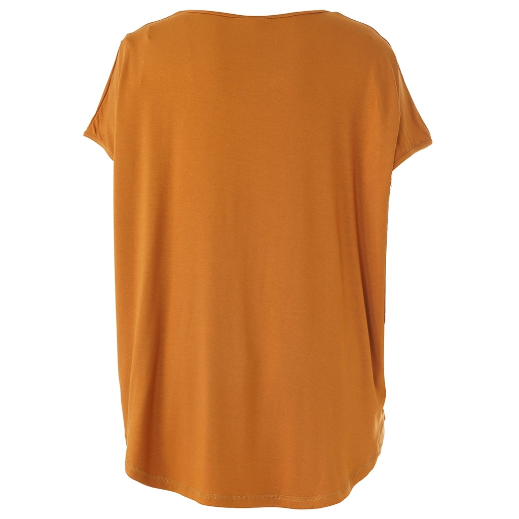 Gozzip Woman GGitte T-shirt with print T-Shirt Mustard