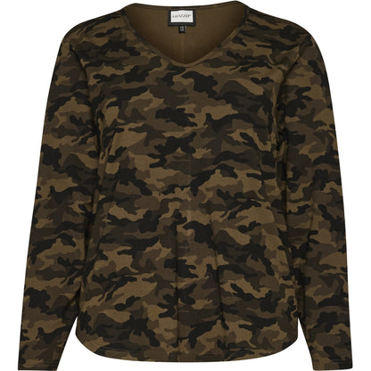 Gozzip Woman GGitte t-shirt with long sleeves T-Shirt Army