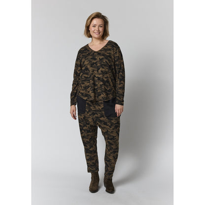 Gozzip Woman GGitte t-shirt with long sleeves T-Shirt Army