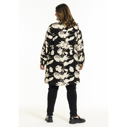 Gozzip Woman GGurly Tunic Tunic Black with offwhite flower
