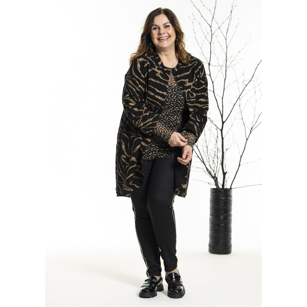 Gozzip Woman GHeika Leggings with piping Leggings Black