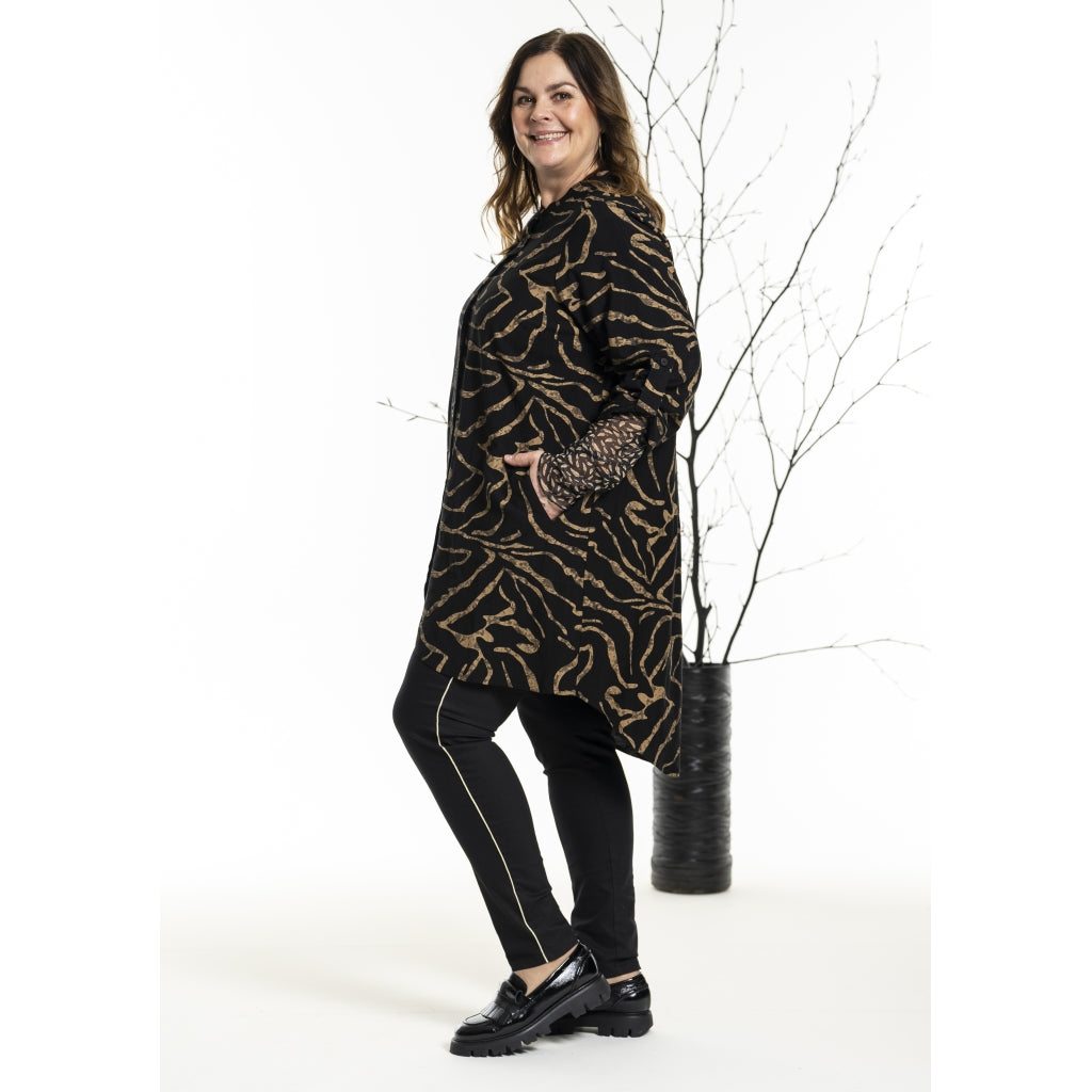 Gozzip Woman GHeika Leggings with piping Leggings Black