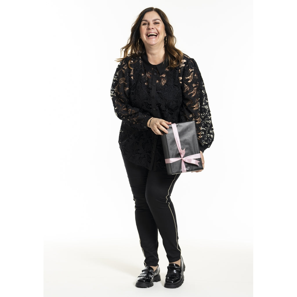 Gozzip Woman GHeika Leggings with piping Leggings Black