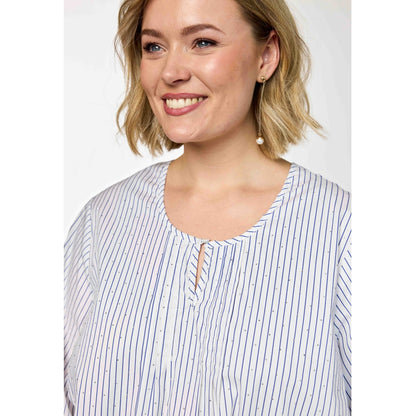 Gozzip Woman GIben Blouse Blouse White blue stripe