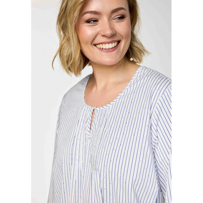 Gozzip Woman GIben Blouse Blouse White blue stripe