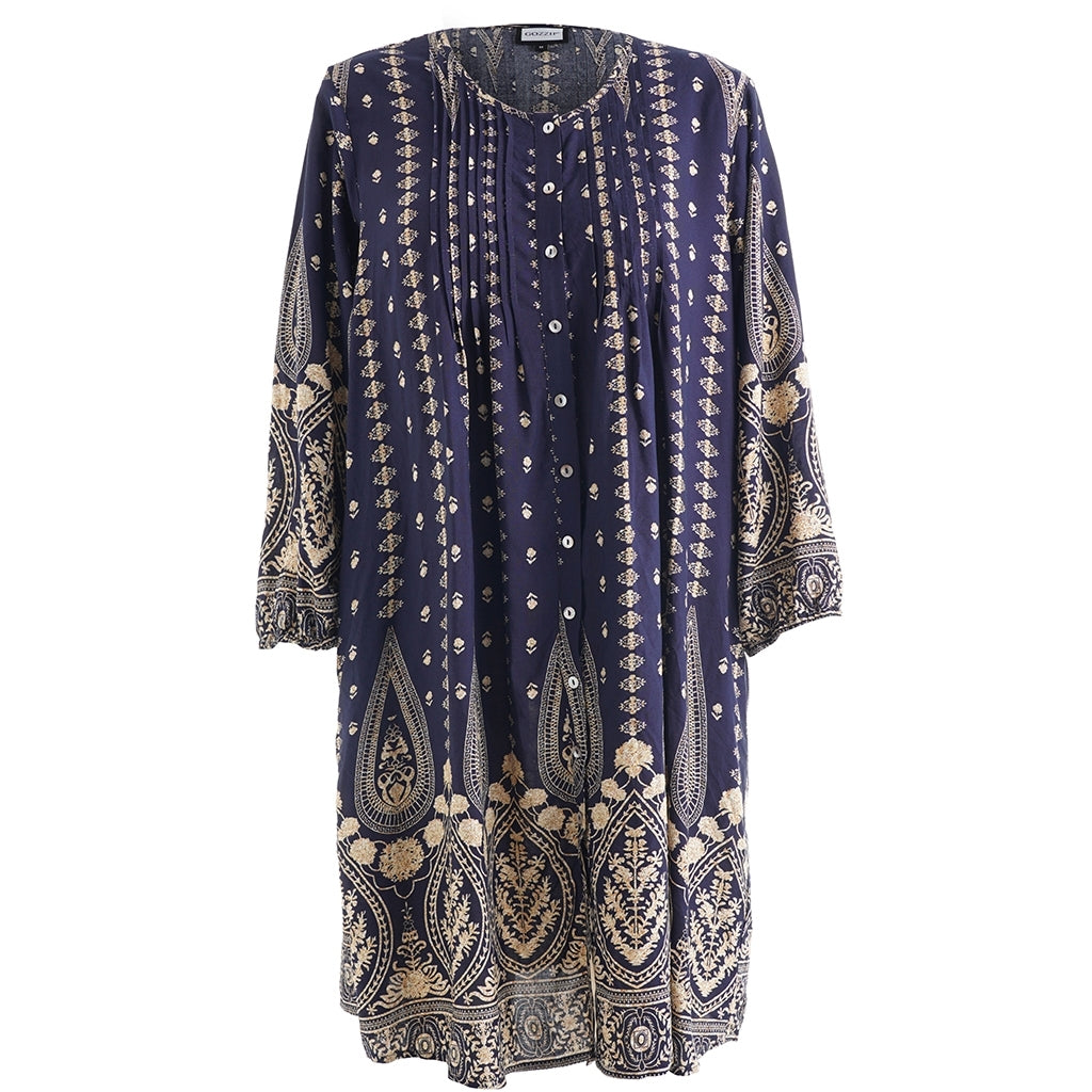 Gozzip Woman GJohanne Shirt Tunic Shirt Tunic Blue board print
