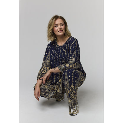 Gozzip Woman GJohanne Shirt Tunic Shirt Tunic Blue board print