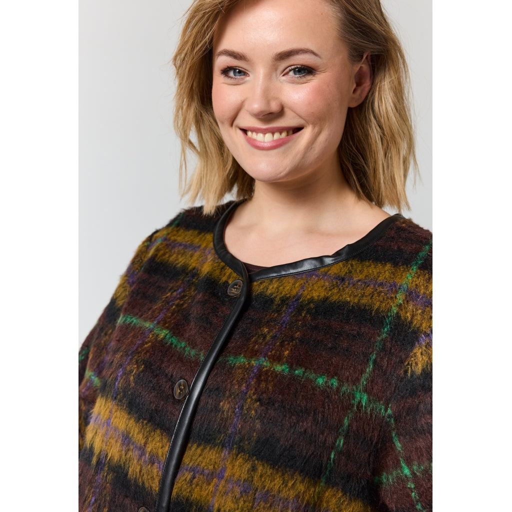 Gozzip Woman GKatinka Jacket Jacket Check with purple stripe
