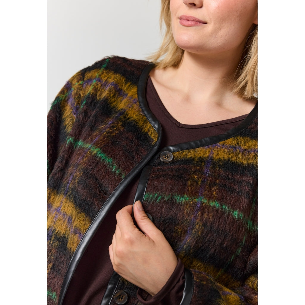 Gozzip Woman GKatinka Jacket Jacket Check with purple stripe