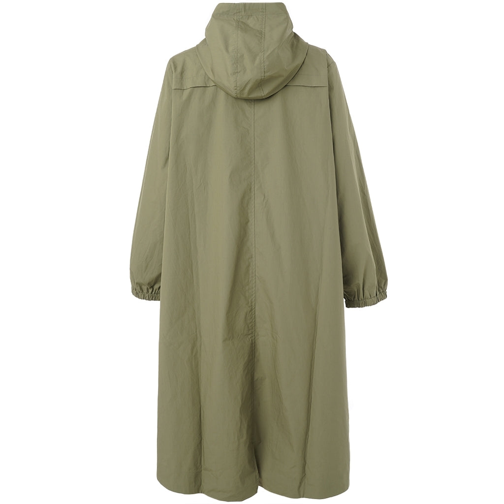 Gozzip Woman GLiss Long Trenchcoat Jacket Green with green/rose lining