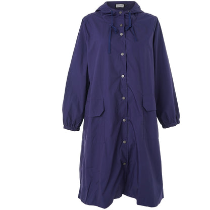 Gozzip Woman GLiss Long Trenchcoat Jacket Navy with light blue/sand lining