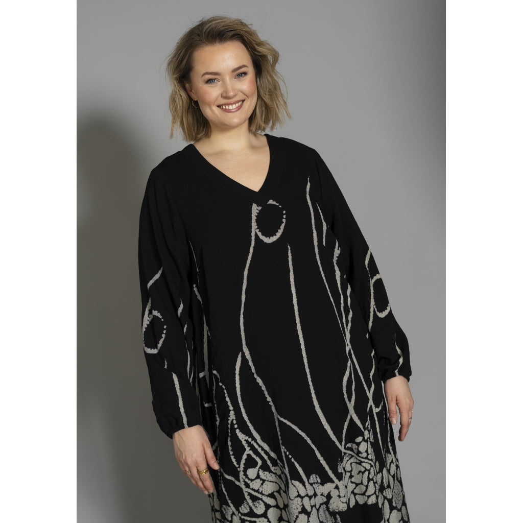 Gozzip Woman GMalene Dress Dress Black with border print