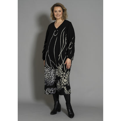 Gozzip Woman GMalene Dress Dress Black with border print