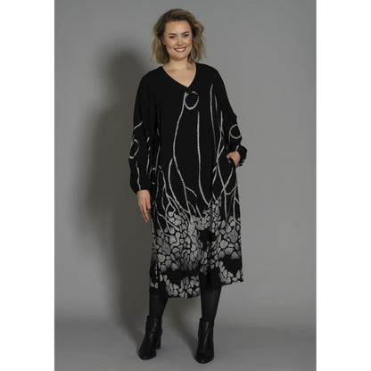 Gozzip Woman GMalene Dress Dress Black with border print