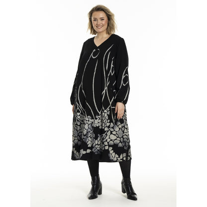 Gozzip Woman GMalene Dress Dress Black with border print