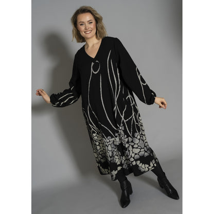 Gozzip Woman GMalene Dress Dress Black with border print