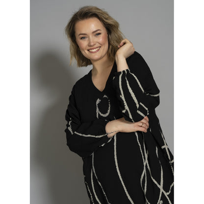 Gozzip Woman GMalene Dress Dress Black with border print