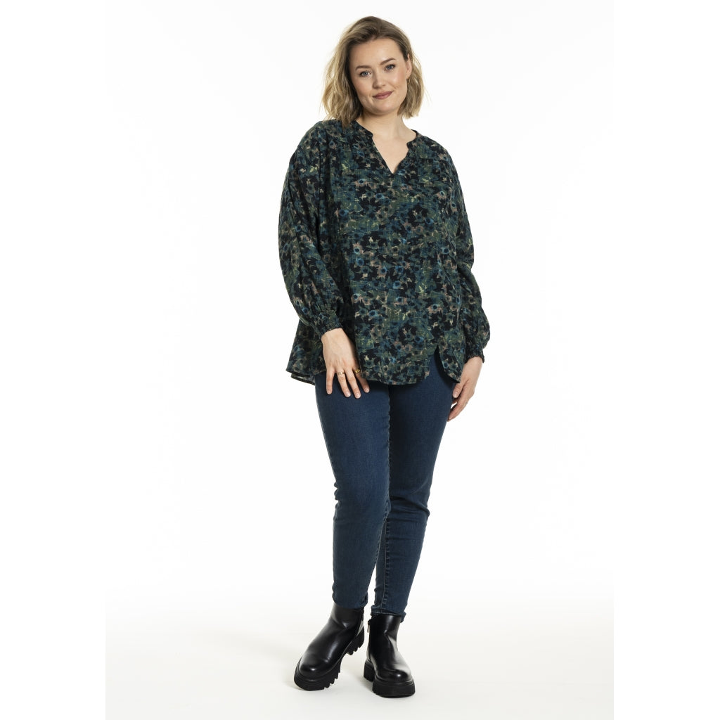 Gozzip Woman GMalina Blouse Blouse Green Print