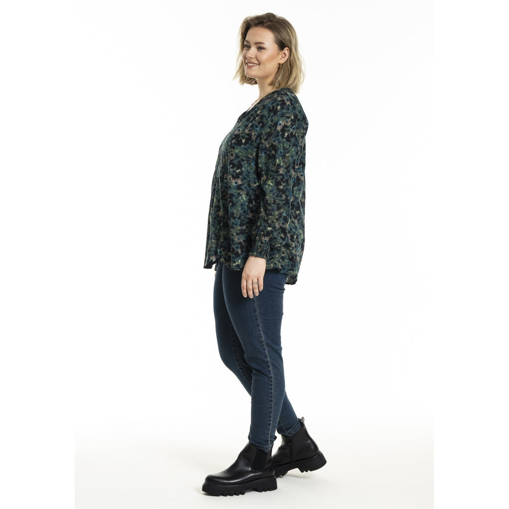 Gozzip Woman GMalina Blouse Blouse Green Print
