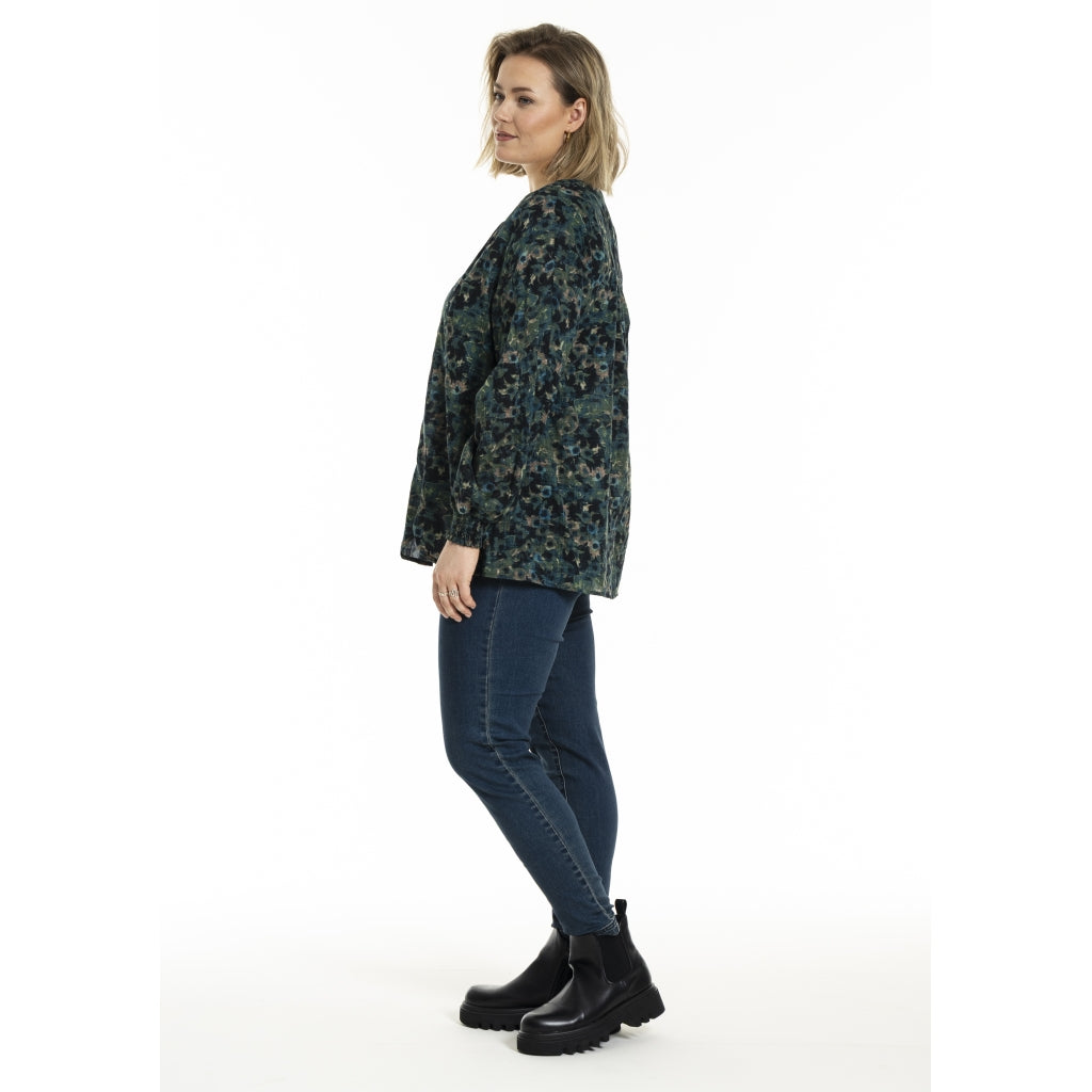 Gozzip Woman GMalina Blouse Blouse Green Print