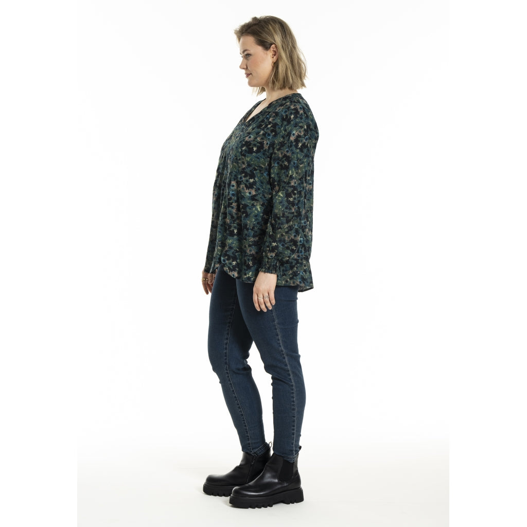 Gozzip Woman GMalina Blouse Blouse Green Print