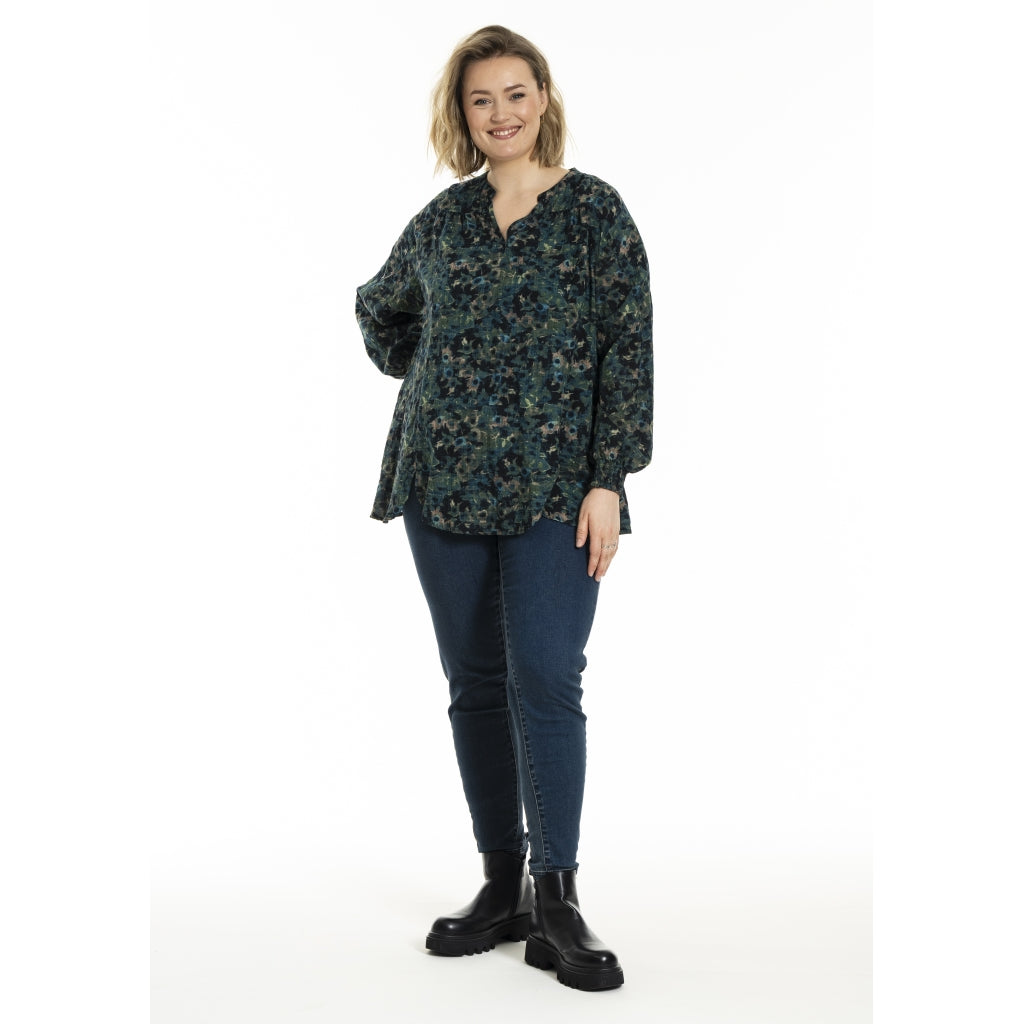 Gozzip Woman GMalina Blouse Blouse Green Print
