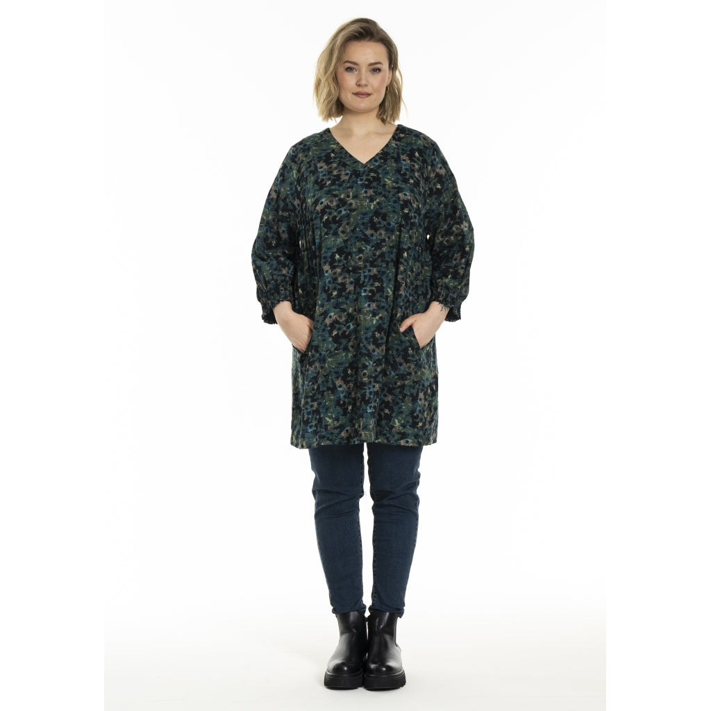 Gozzip Woman GMeta Tunic Tunic Green Print