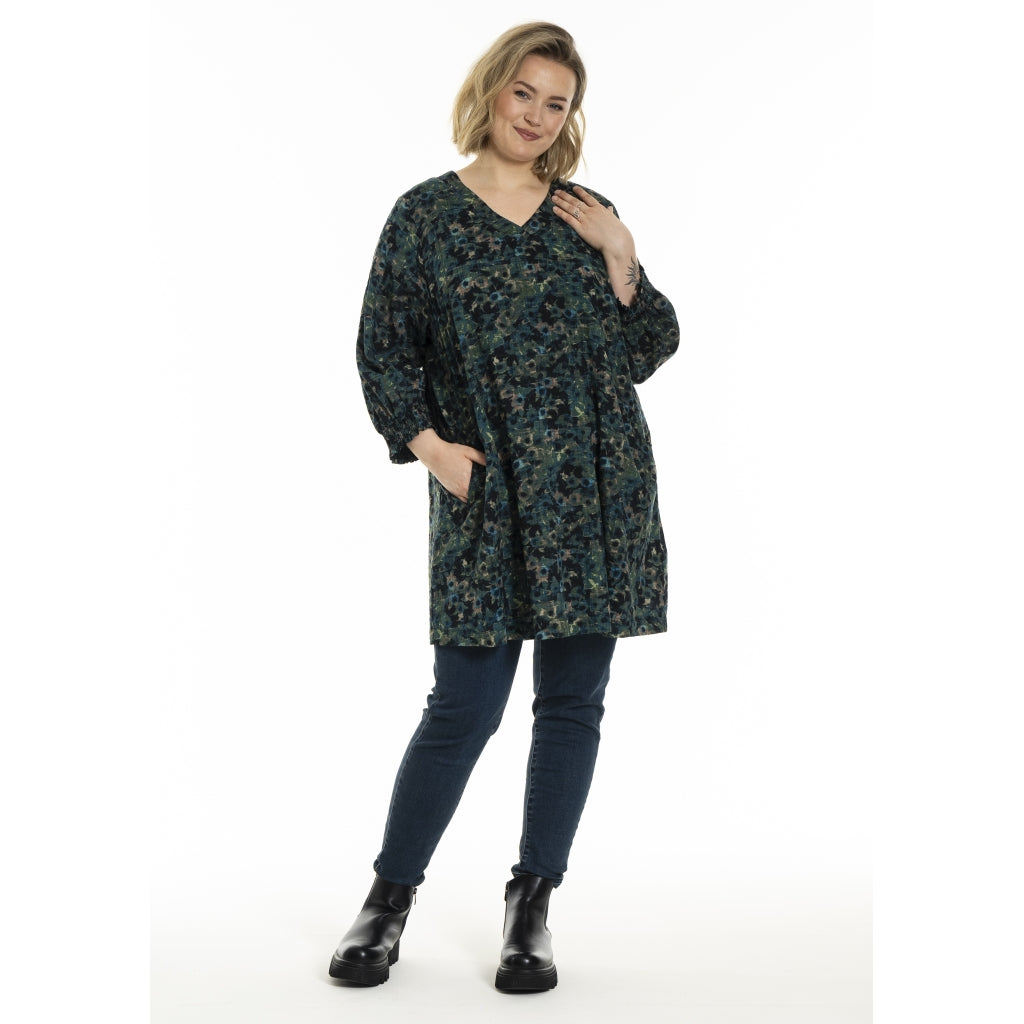 Gozzip Woman GMeta Tunic Tunic Green Print