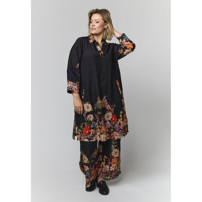 Gozzip Woman GMichelle Tunic Tunic Black with rose fall board
