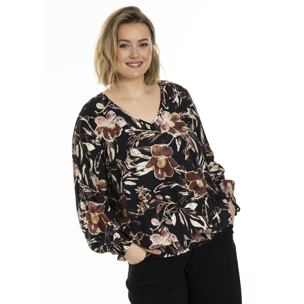 Gozzip Woman GMirabelle Blouse Blouse Black Print