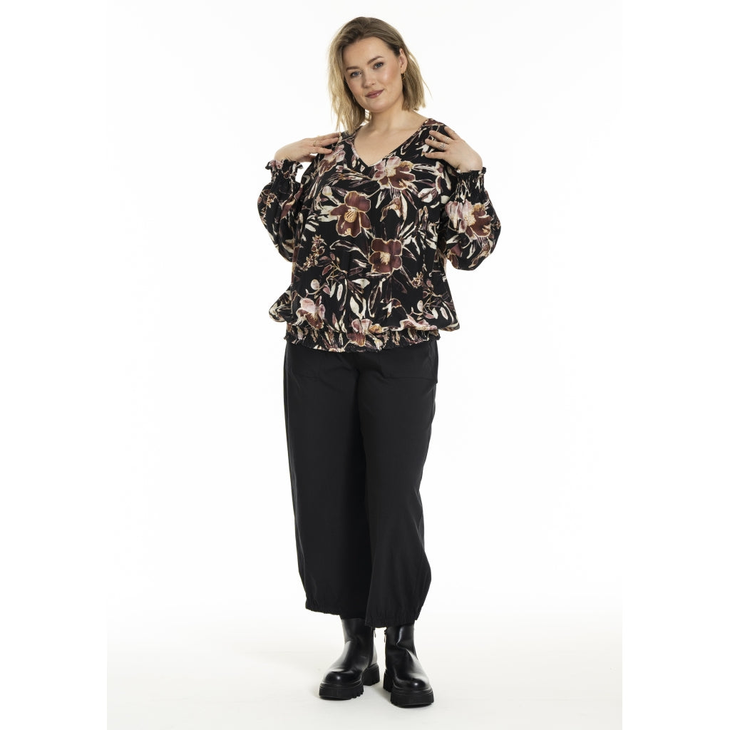 Gozzip Woman GMirabelle Blouse Blouse Black Print