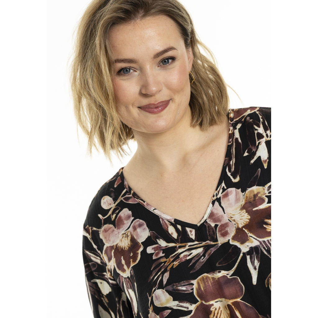 Gozzip Woman GMirabelle Blouse Blouse Black Print