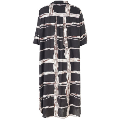 Gozzip Woman GMynte Dress Dress Black with brown and offwhite pattern