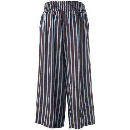 Gozzip Woman GRuby Pants Pants Brown with blue stripes