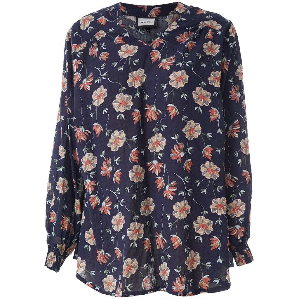 Gozzip Woman GSilke Blouse Blouse Navy Print