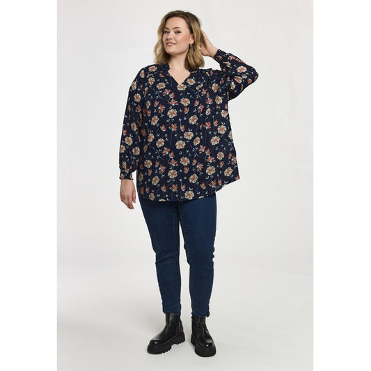 Gozzip Woman GSilke Blouse Blouse Navy Print