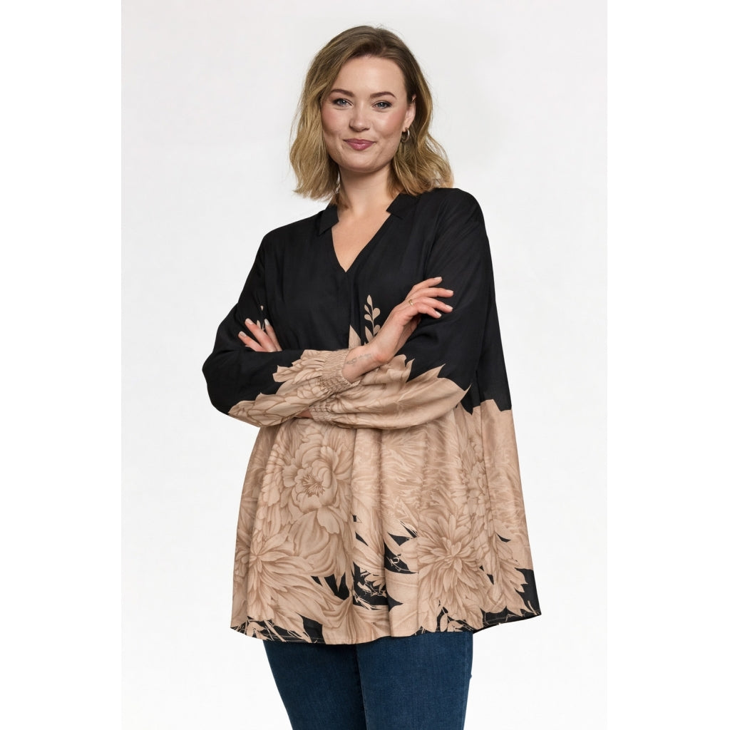 Gozzip Woman GSilke Blouse Blouse Black with sand board