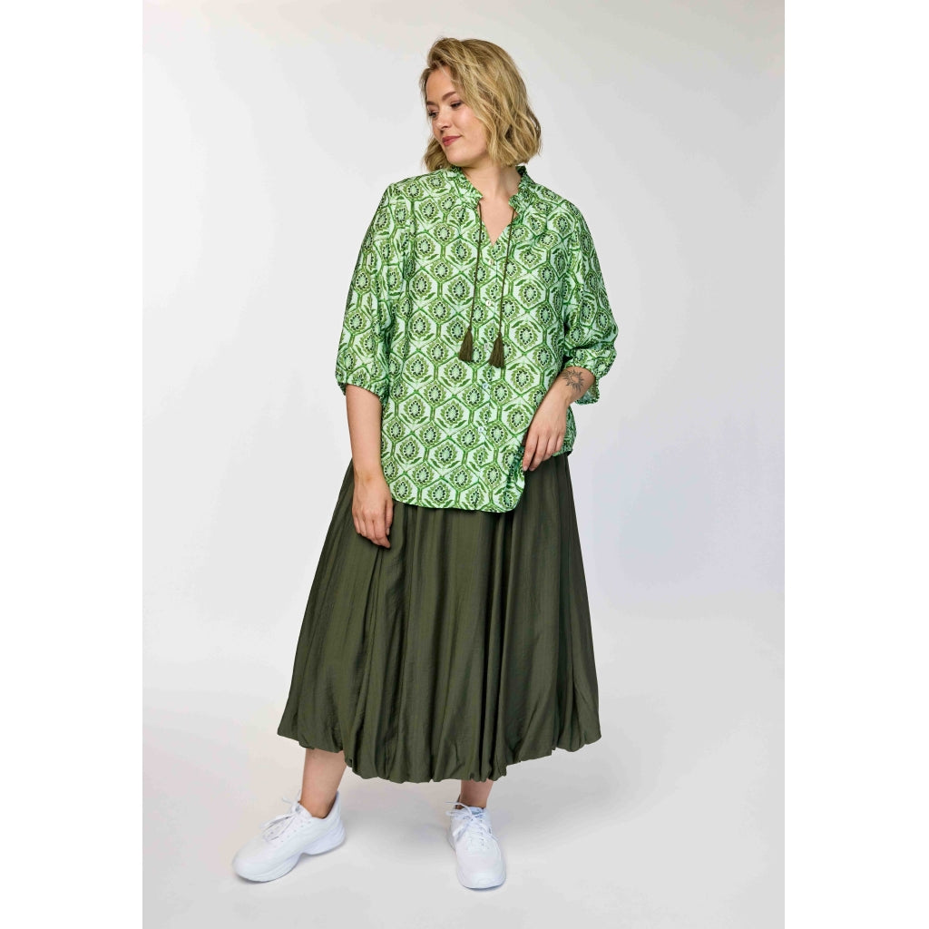 Gozzip Woman GTrine Blouse Blouse Green Print