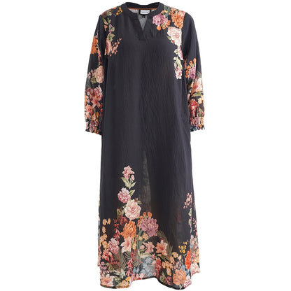 Gozzip Woman GValdis Dress Dress Black with rose fall board