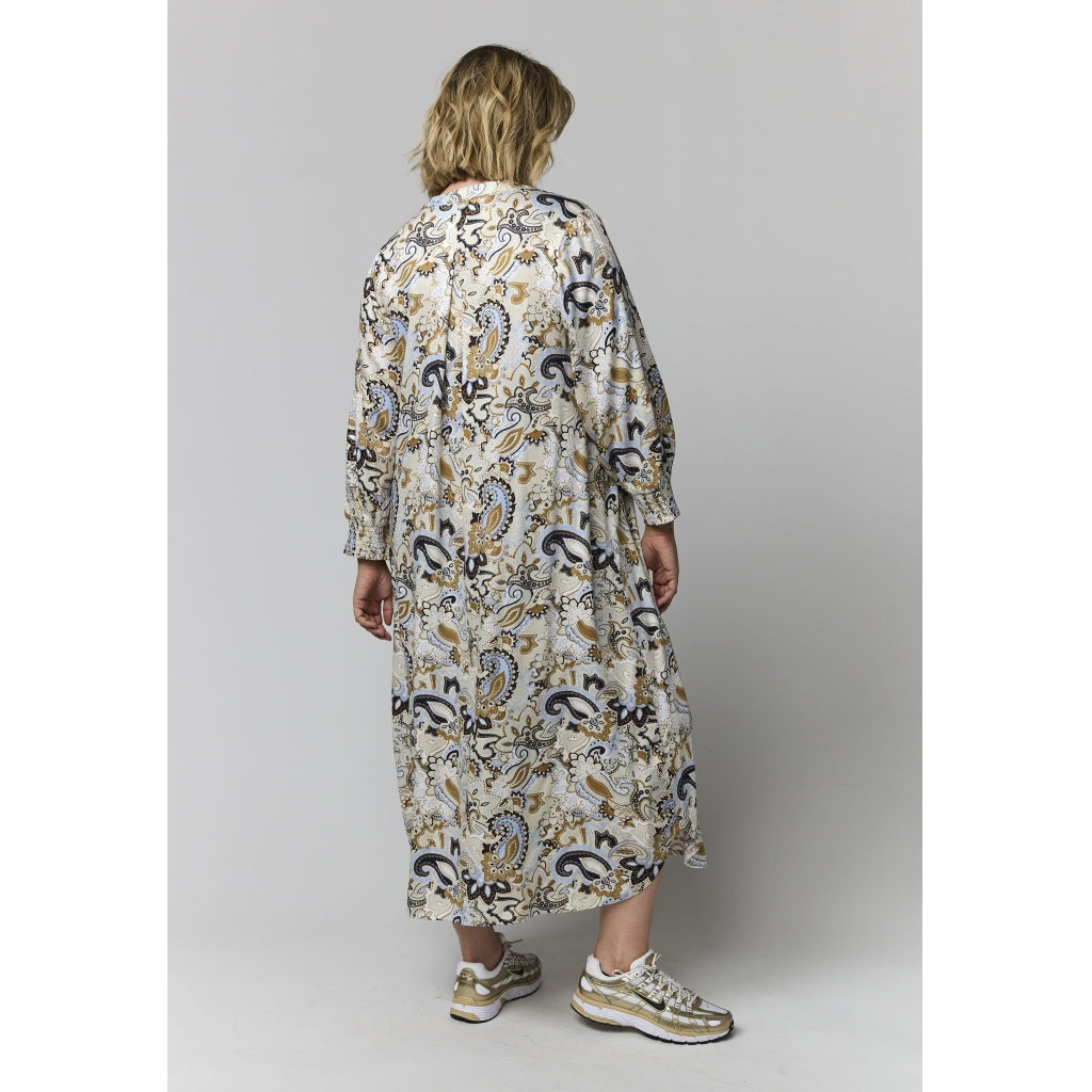 Gozzip Woman GValdis Dress Dress Sand with blue print