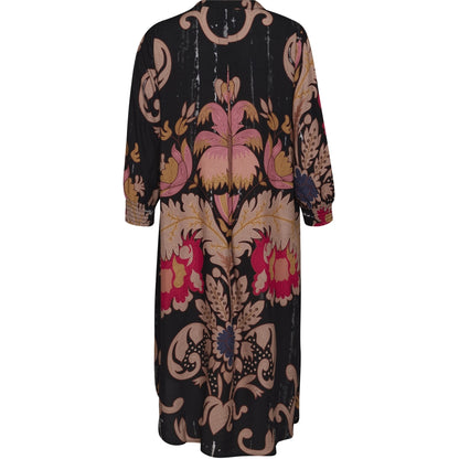Gozzip Woman GValdis Dress Dress Black with Pink printed
